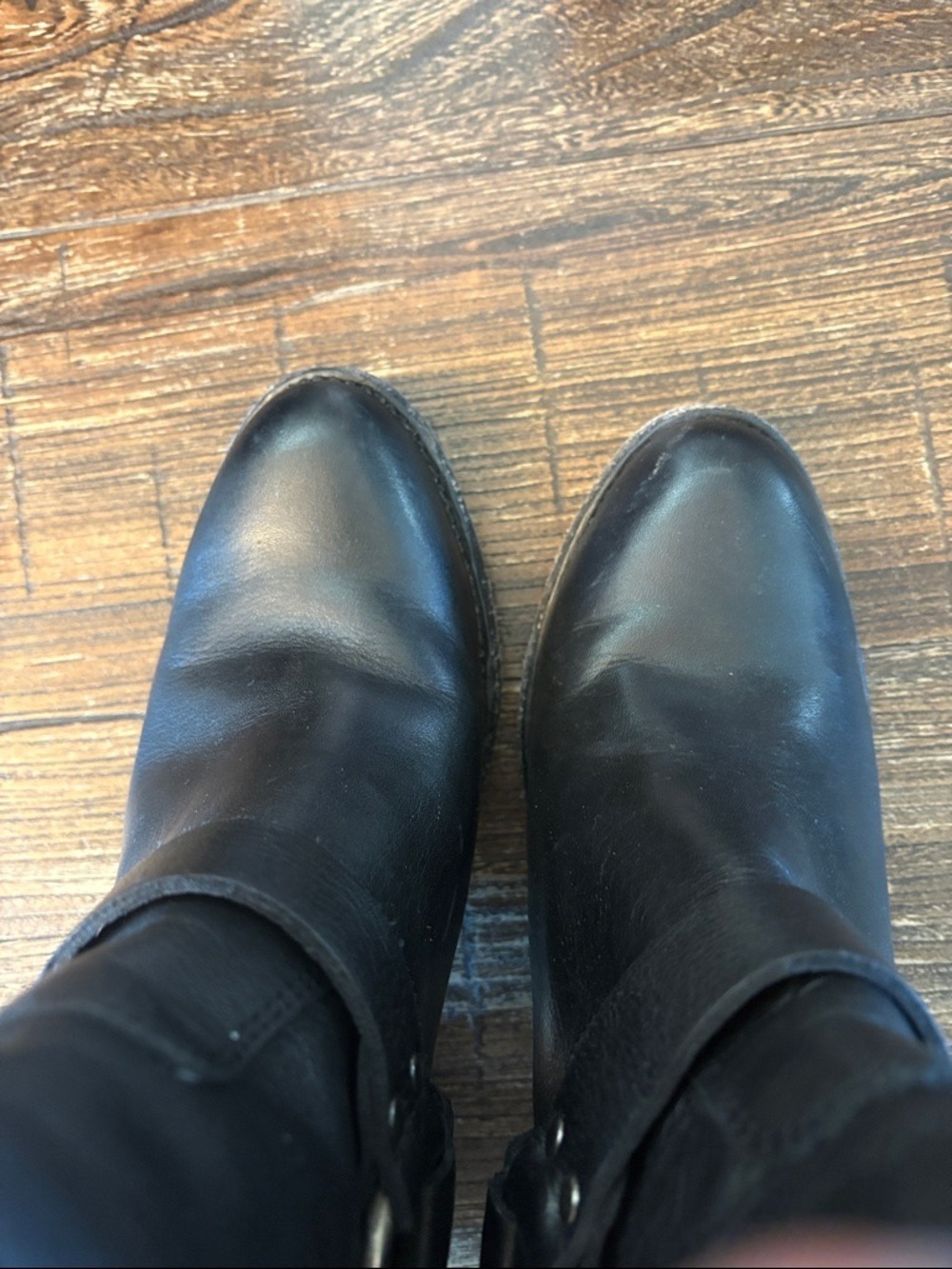 Frye‎ Black Leather Harness Ring Booties - Picture 7 of 8
